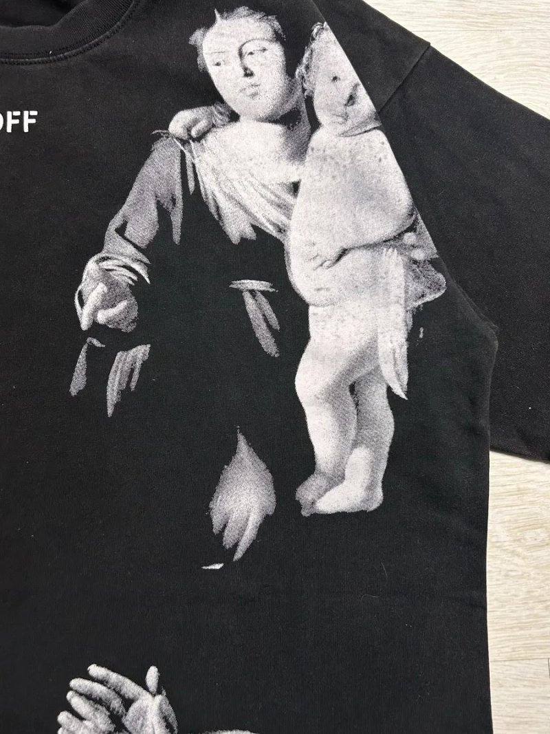 Футболка Off-White | Чорна футболка Of white | Оверсайз Футба — фото 3