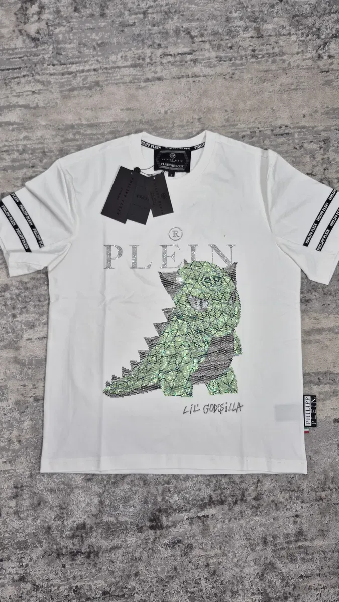 Футболка Philipp Plein Футболка LIL GODSILLA Philipp Plein | Белая Футболка  Филип Плеин Баленсиага Bape Tiger Худи Philipp Plein — фото 2