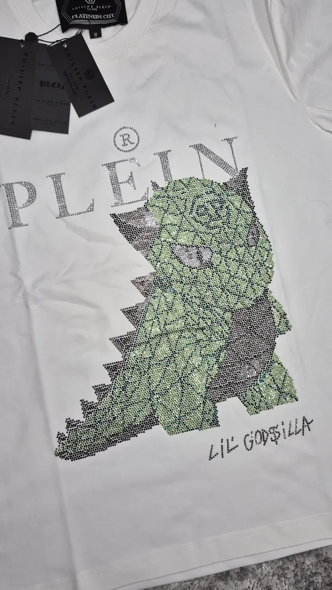 Футболка Philipp Plein Футболка LIL GODSILLA Philipp Plein | Белая Футболка  Филип Плеин Баленсиага Bape Tiger Худи Philipp Plein — фото 3