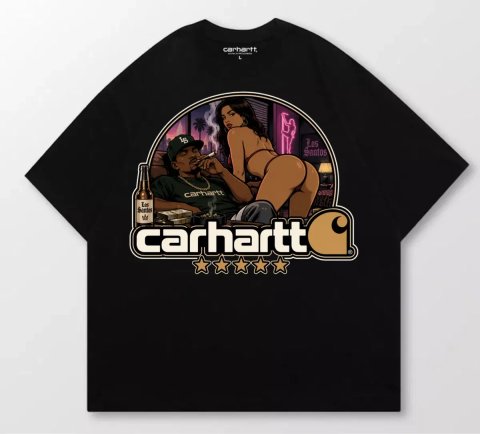 Футболки Carhartt GTA Logo унисеки черные кархарт ГТА Новинка отличное качество