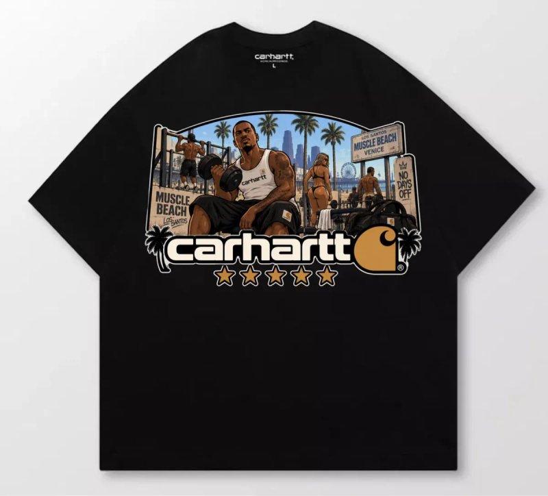 Футболки Carhartt GTA Logo унисеки черные кархарт ГТА Новинка отличное качество — фото 3