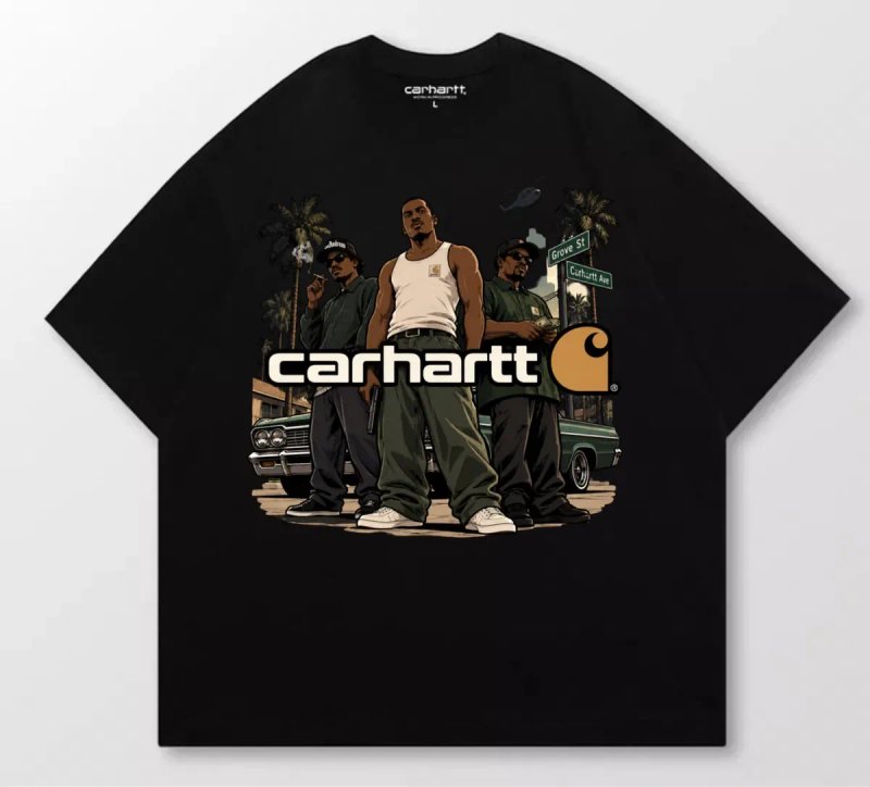 Футболки Carhartt GTA Logo унисеки черные кархарт ГТА Новинка отличное качество — фото 7