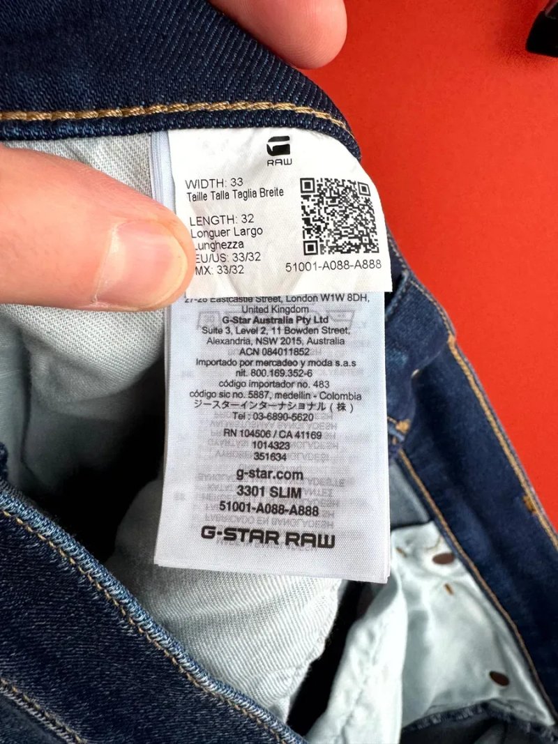 G-STAR RAW 3301 Slim Оригінал чоловічі джинси штани розмір 33 34 — фото 7