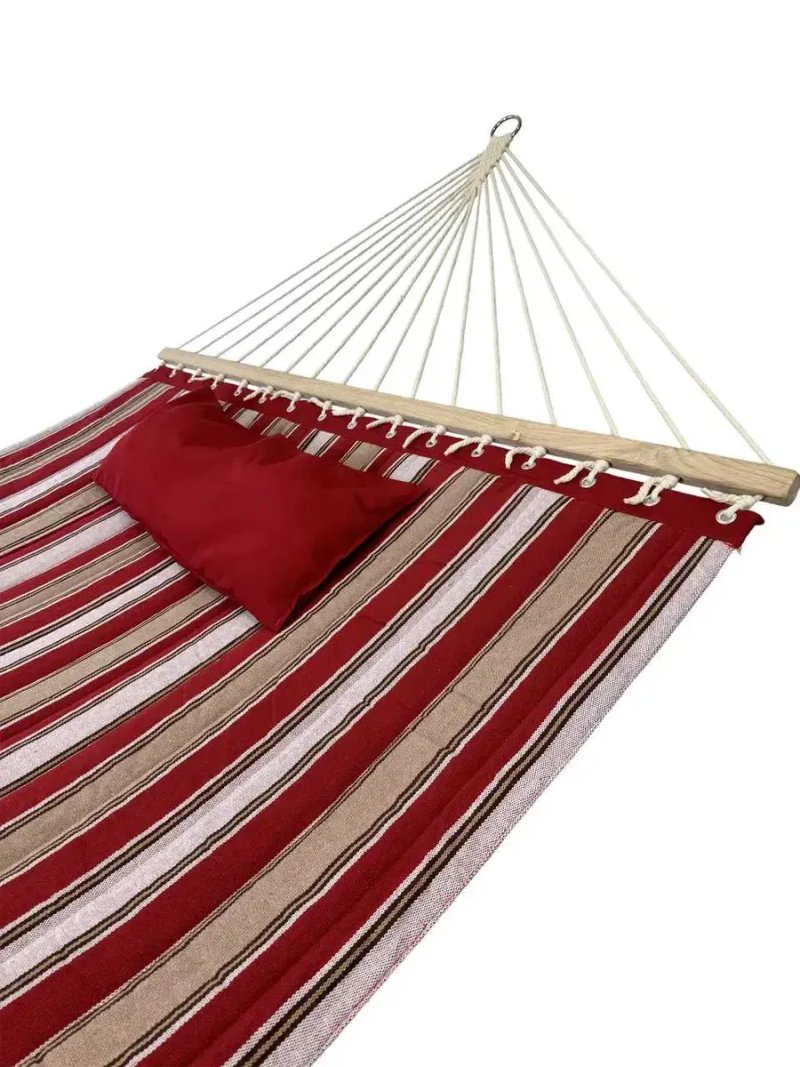 Гамак із планкою Siesta Red XXL 200х150 WCG Стьобана тканина + подушка — фото 3