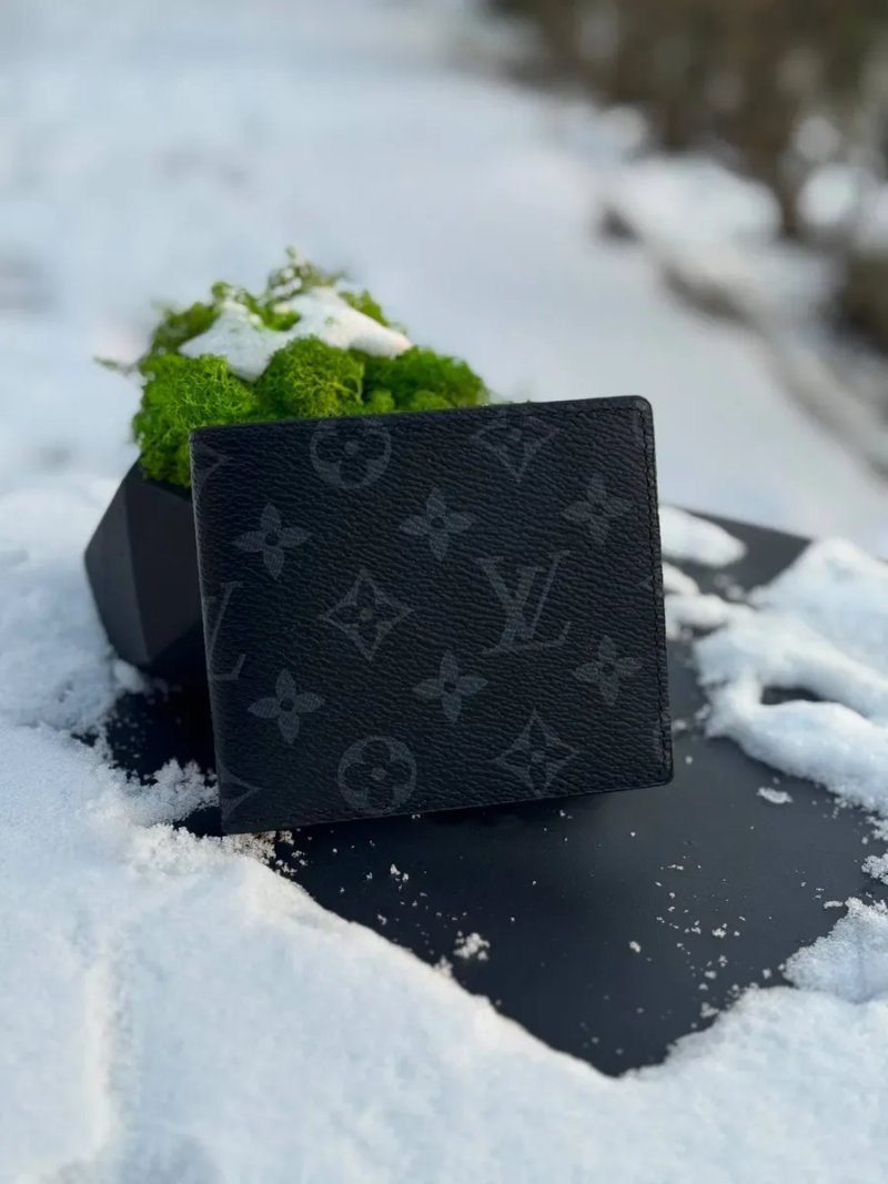 Гаманець Louis Vuitton чоловічий мужской кошелек Луи Витон черный Лв | Кошелек кожаный Луї Вітон чорний шахматний сірий гаманець Лв чоловічий LV — фото 3