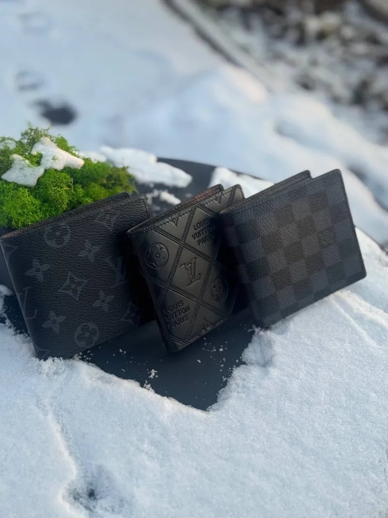 Гаманець Louis Vuitton чоловічий мужской кошелек Луи Витон черный Лв | Кошелек кожаный Луї Вітон чорний шахматний сірий гаманець Лв чоловічий LV — фото 6