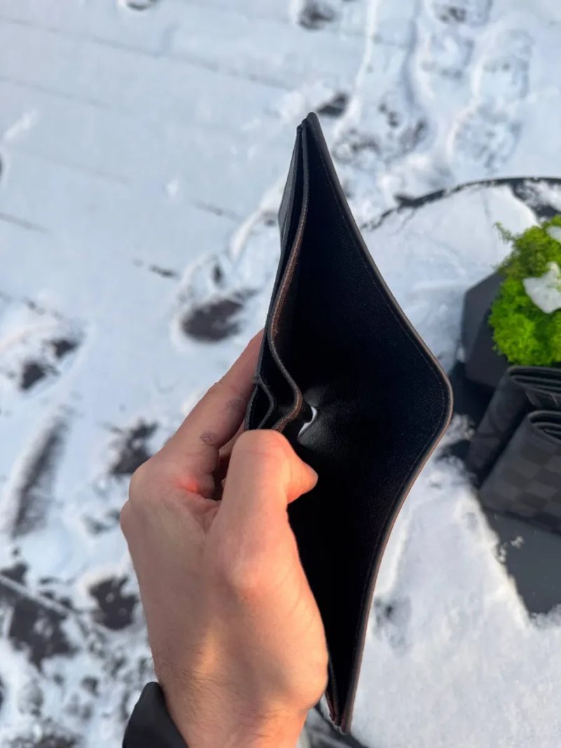 Гаманець Louis Vuitton чоловічий мужской кошелек Луи Витон черный Лв | Кошелек кожаный Луї Вітон чорний шахматний сірий гаманець Лв чоловічий LV — фото 8