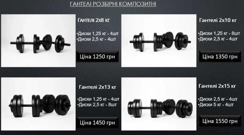 Гантелі розбірні набірні 2 шт 8 - 52 кг Гантели наборные разборные жим гантель — фото 2