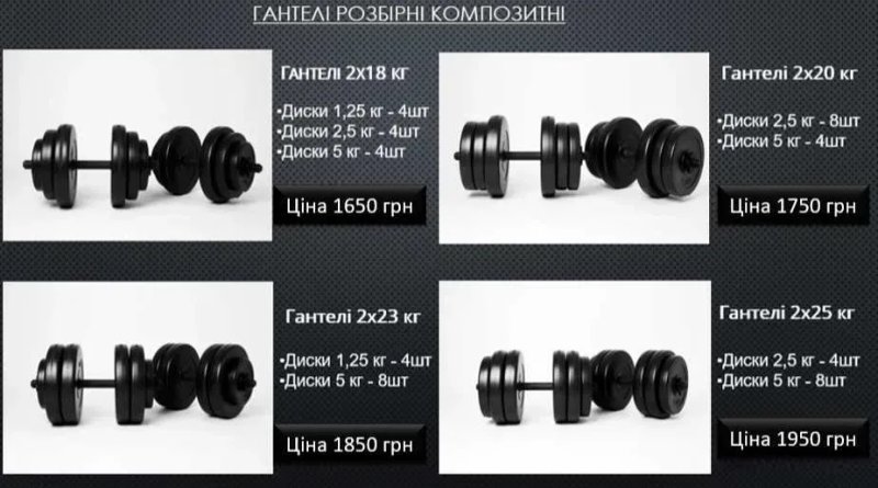 Гантелі розбірні набірні 2 шт 8 - 52 кг Гантели наборные разборные жим гантель — фото 3
