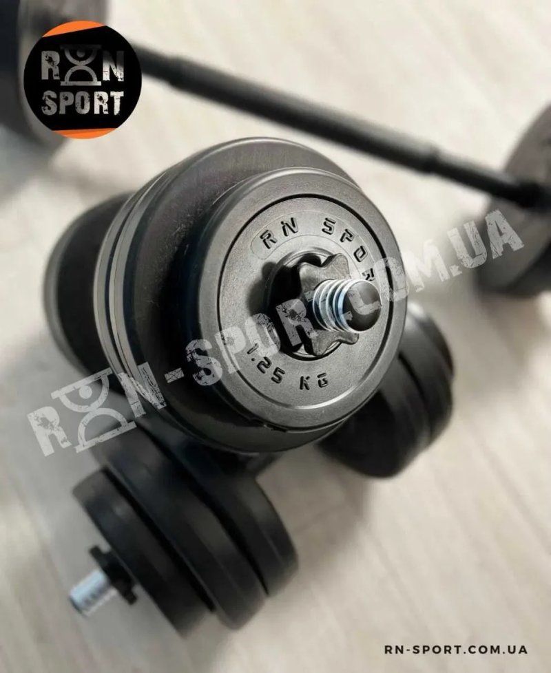 Гантелі з функцією штанги 2в1 на 32 кг RN-Sport — фото 2