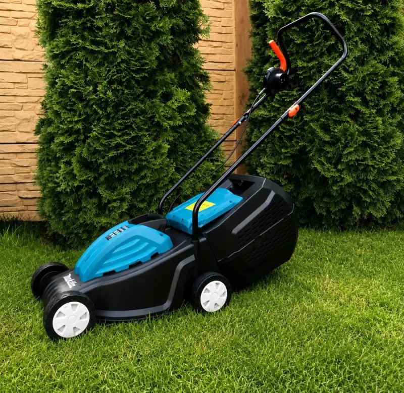 Газонокосарка електрична Makita ECLM32E 1400 Вт компактна садова косарка 32 см із травозбірником 35 л і регулювання зрізу — фото 2