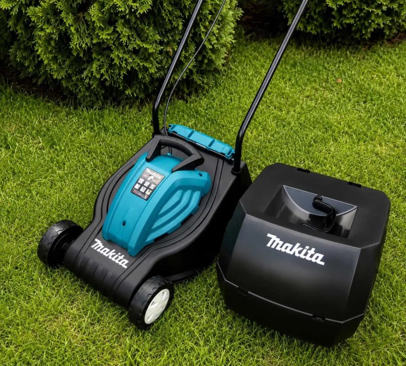 Газонокосарка електрична Makita ECLM32E 1400 Вт компактна садова косарка 32 см із травозбірником 35 л і регулювання зрізу — фото 3