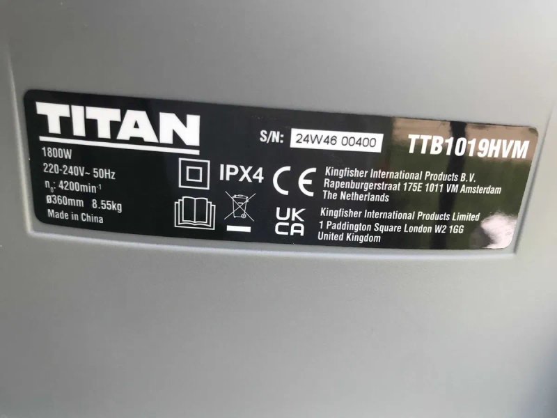 Газонокосарка на повітряній подушці Titan TTB1019HVM, 1800 Ват. 36 см з Англії — фото 7