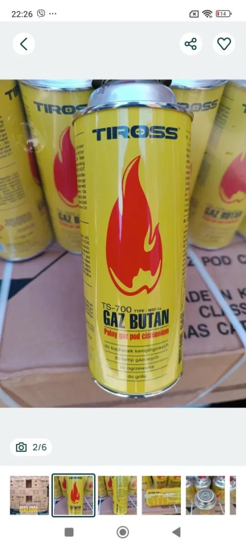 Газові балони до туристичних плиток всіх видів. Виробництво Польща
