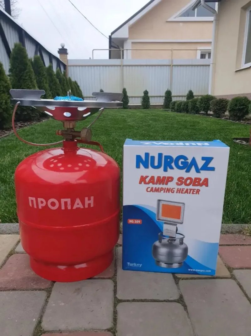 Газовый обогреватель баллон 8л горелка+обогреватель NURGAZ NG-309 — фото 3