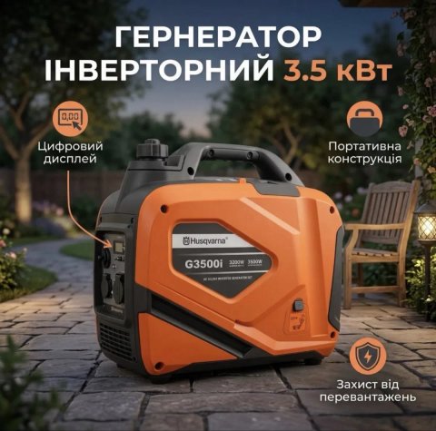 Генератор инверторный Husqvarna G3500i | 3.2 - 3.5 кВт
