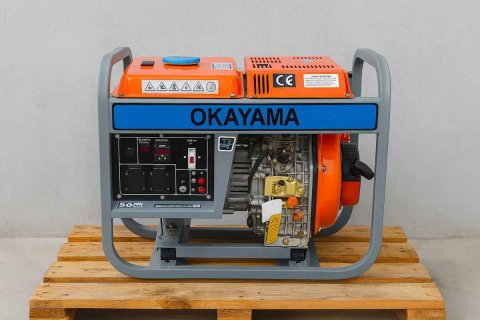 Генератор на колесах дизельний OKAYAMA 6.0кВт генератор дизельный