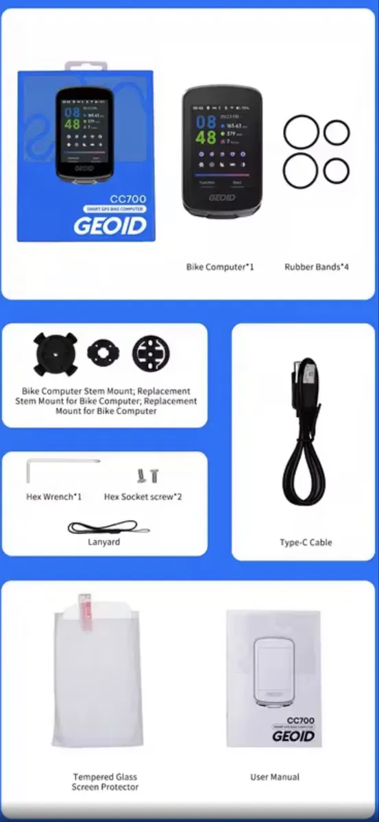 Geoid CC700 смарт велокомп навігація велосипедний комп'ютер smart bike computer gps — фото 5