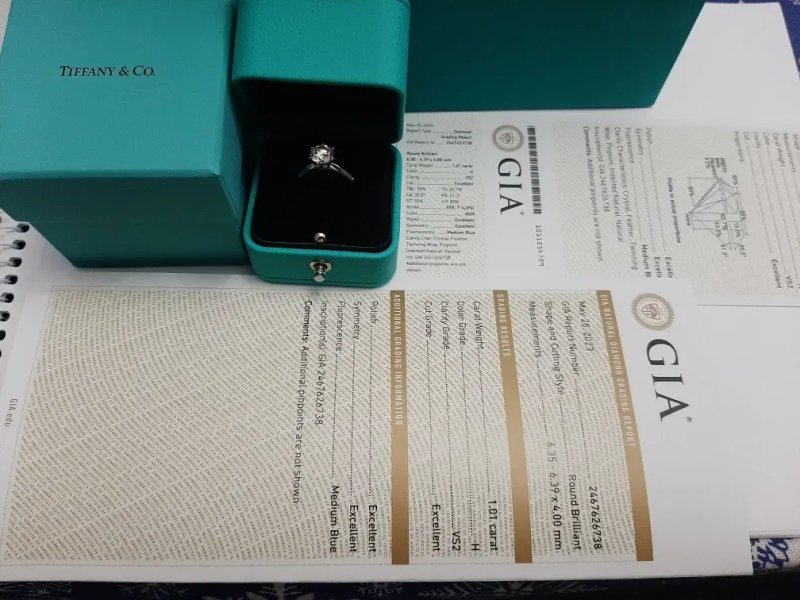 GIA 1.01 ct H / VS 2, Excellent натуральный бриллиант, золотое кольцо. — фото 5