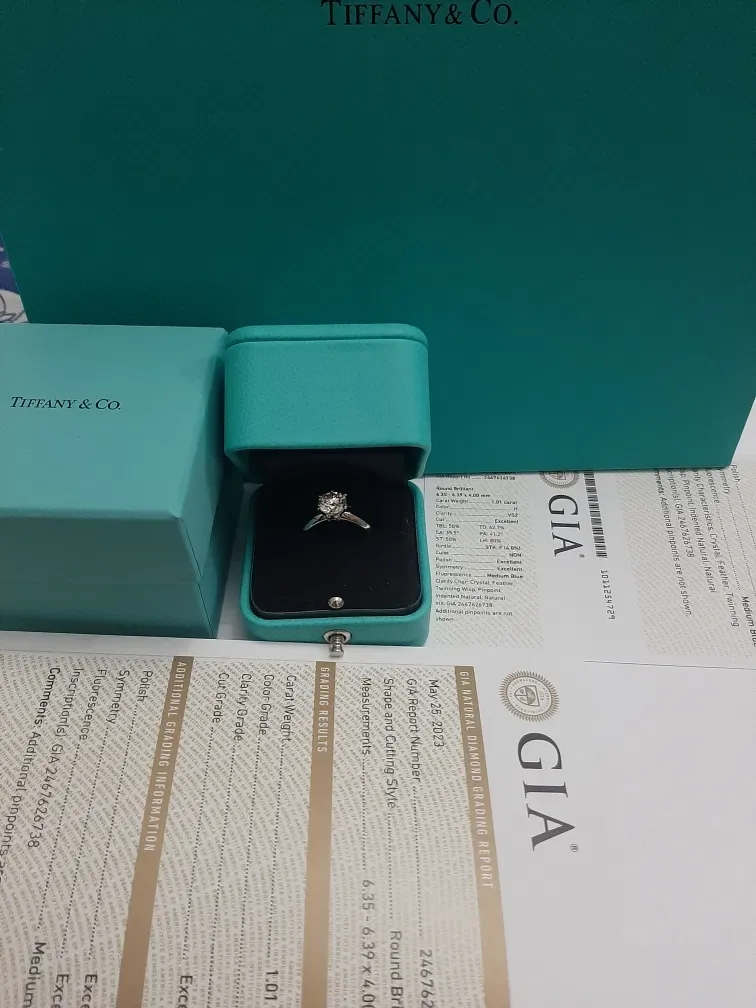 GIA 1.01 ct H / VS 2, Excellent натуральный бриллиант, золотое кольцо. — фото 7