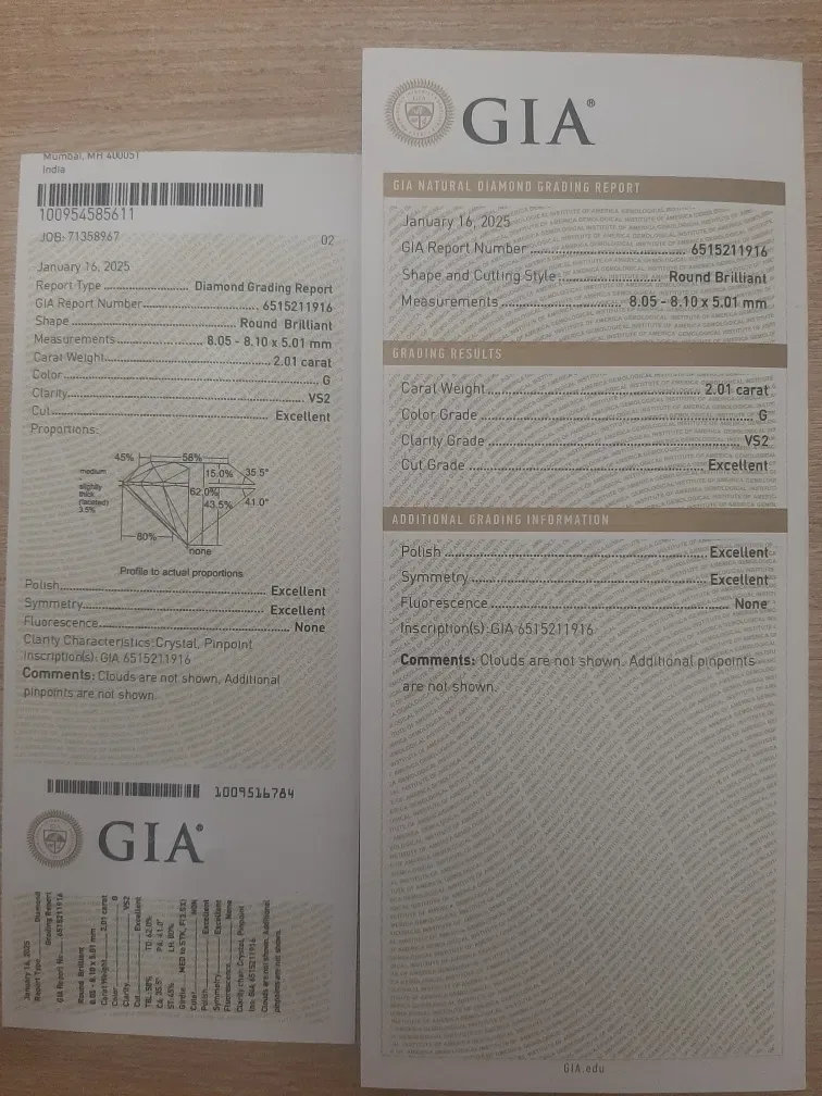 GIA  2.02 карат натуральный бриллиант,  золото. — фото 6