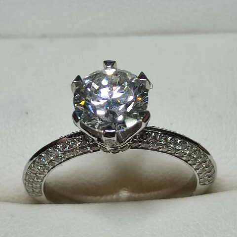 GIA 2.74 ct H / VS1 , натуральные бриллианты, золотое кольцо.