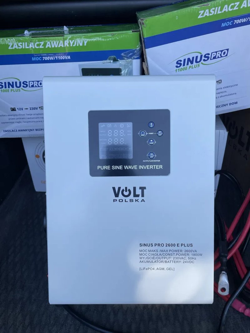 Гібридний ДБЖ/інвертор Volt Polska SINUS PRO 2600 E PLUS (ОРІГІНАЛ) 24V, чиста синусоїда — фото 2