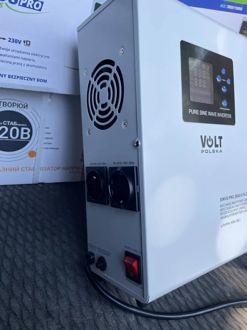 Гібридний ДБЖ/інвертор Volt Polska SINUS PRO 2600 E PLUS (ОРІГІНАЛ) 24V, чиста синусоїда — фото 4