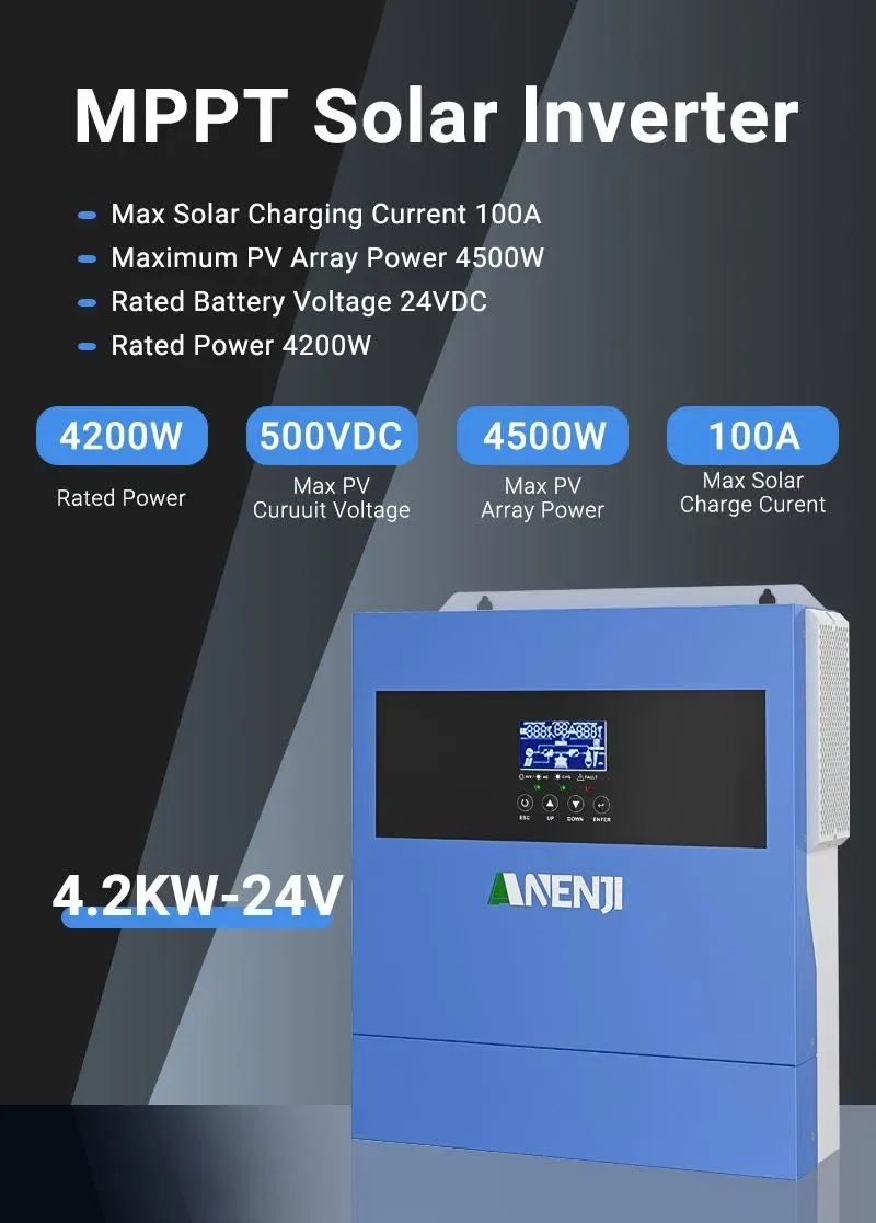 ГІБРИДНИЙ Інвертор 4.2кВт 24V MPPT 100А ANJ-4000W | Чистий Синус, ДБЖ — фото 4