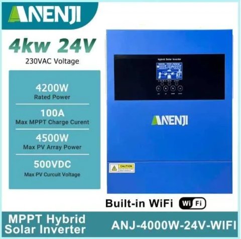 Гібридний інвертор ANENJI ANJ-4000-24V-WIFI 24В Wi-Fi 4,2 кВт