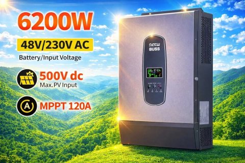 Гібридний інвертор DATOUBOSS 6200 Вт 48 В, BMS, з MPPT 120А Сонячний