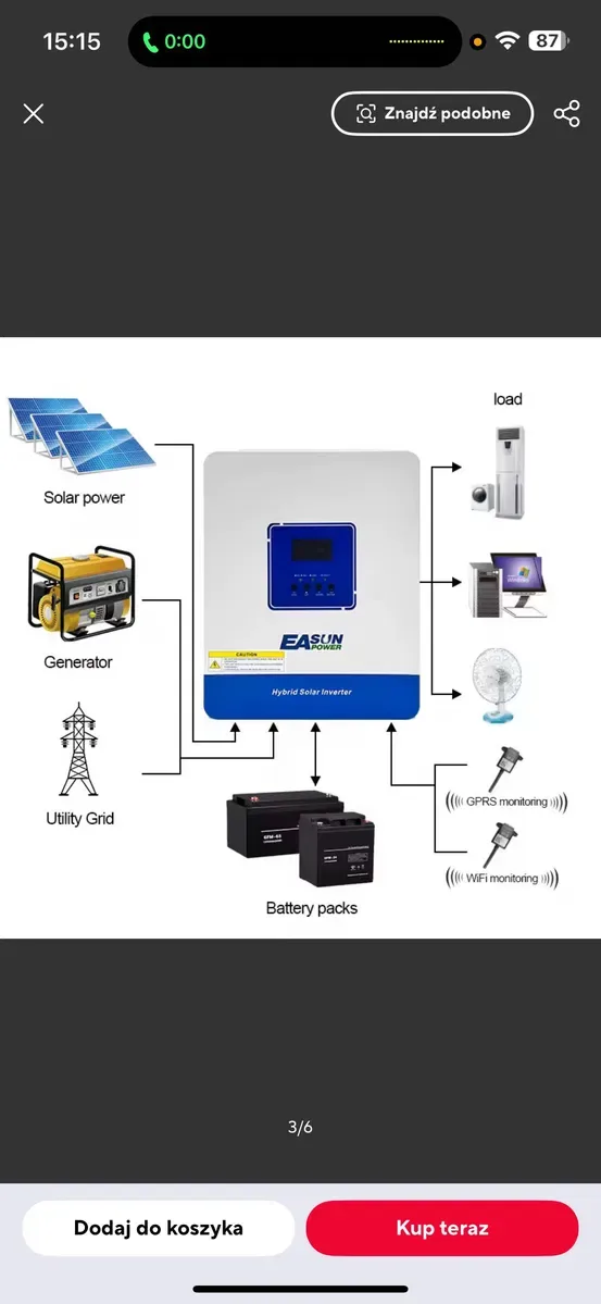Гібридний інвертор EASUN 2кВт 12V MPPT WiFi ДБЖ сонячний 2000W — фото 6