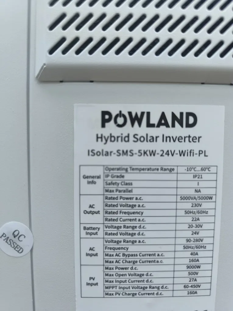 Гібридний інвертор POWLAND 5KW 24В WiFi гибридный инвертор
POWLAND 5kW WIFI — фото 4