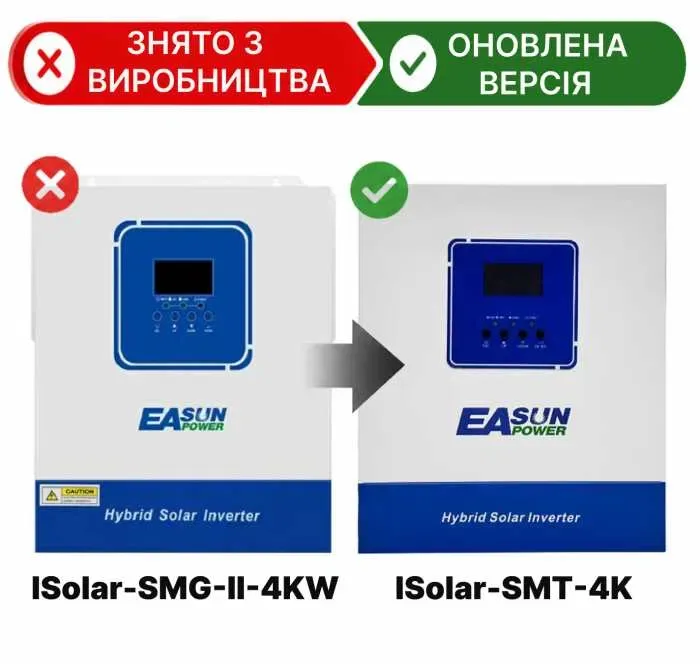 Гібридний інвертор сонячний EASUN 3.6kW 24V SMT-4KW-WIFI (3600W) Wi-Fi — фото 3