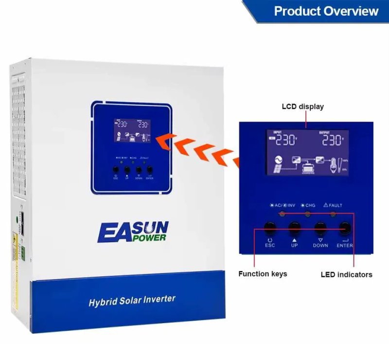 Гібридний інвертор сонячний EASUN 3.6kW 24V SMT-4KW-WIFI (3600W) Wi-Fi — фото 6