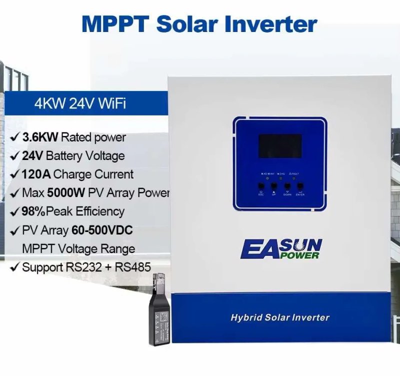 Гібридний інвертор сонячний EASUN 3.6kW 24V SMT-4KW-WIFI (3600W) Wi-Fi — фото 8