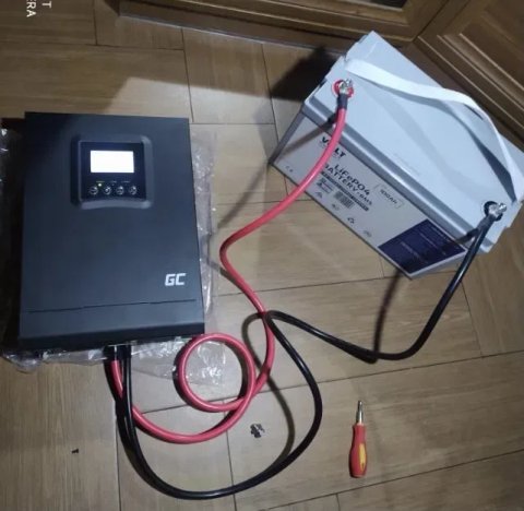 Гібридний сонячний Інвертор 12v 1-2 кВт ДБЖ Green Cell для Котла