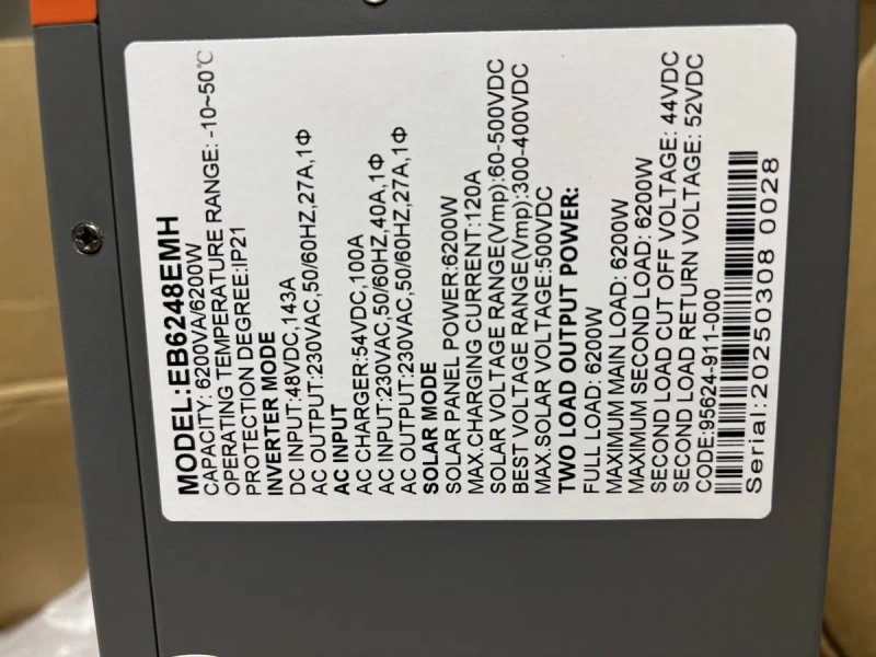Гібридний сонячний інвертор 48v 6200W чиста синусоїда(6.2 кВт) НОВИЙ. В НАЯВНОСТІ! PowMr ecosun — фото 4