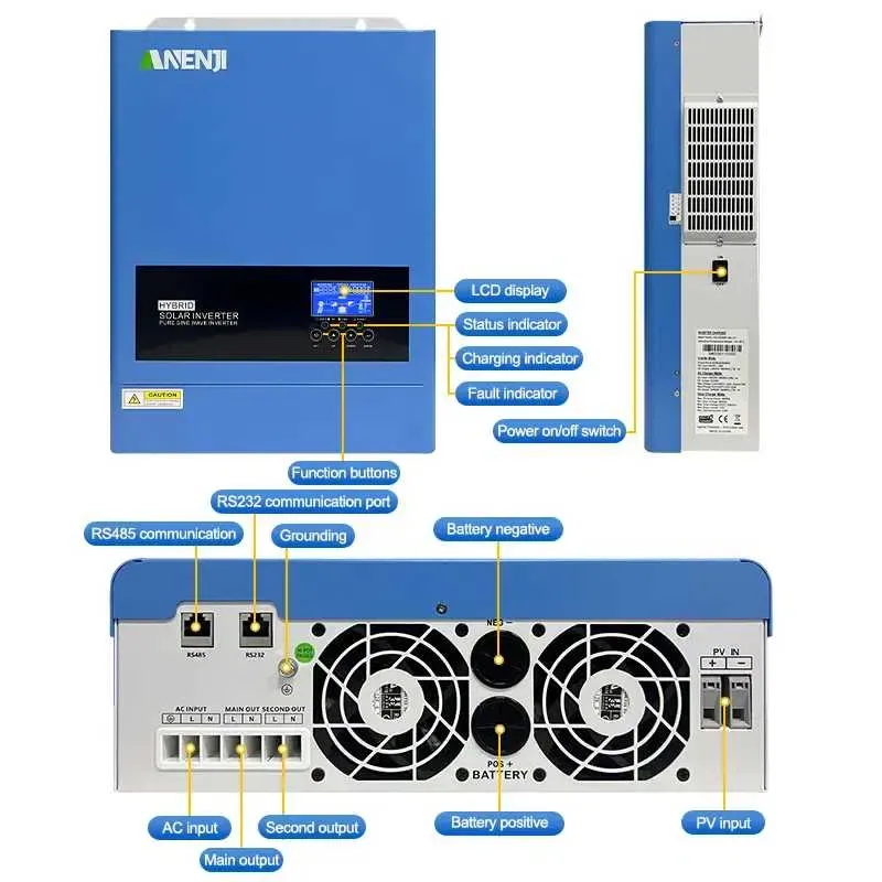 Гібридний сонячний інвертор ANENJI 6.2kW ANJ-6200W-48V-W, Wi-Fi, Подвійний вихід 220v, Оновлена модель 2026 — фото 5