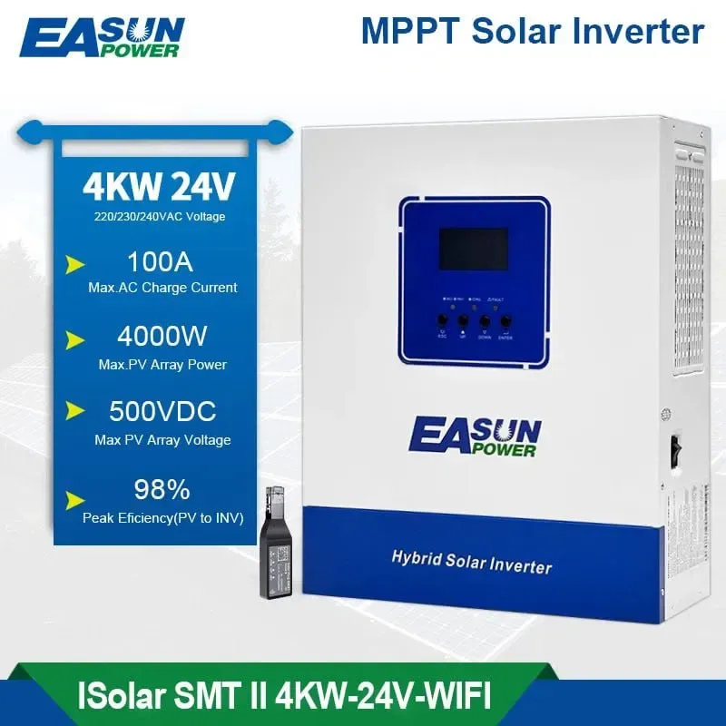 Гібридний сонячний Інвертор EASUN 4kW 24V SMT-4K-W-E — фото 2