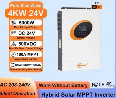 Гібридний сонячний інвертор JSDsolar J4000E 4 kWt кВт/ 24В/ Чиста синусоїда/ WiFi (В НАЯВНОСТІ!)