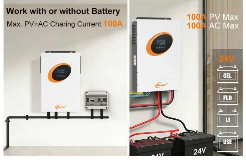 Гібридний сонячний інвертор JSDsolar J4000E 4 kWt кВт/ 24В/ Чиста синусоїда/ WiFi (В НАЯВНОСТІ!) — фото 5