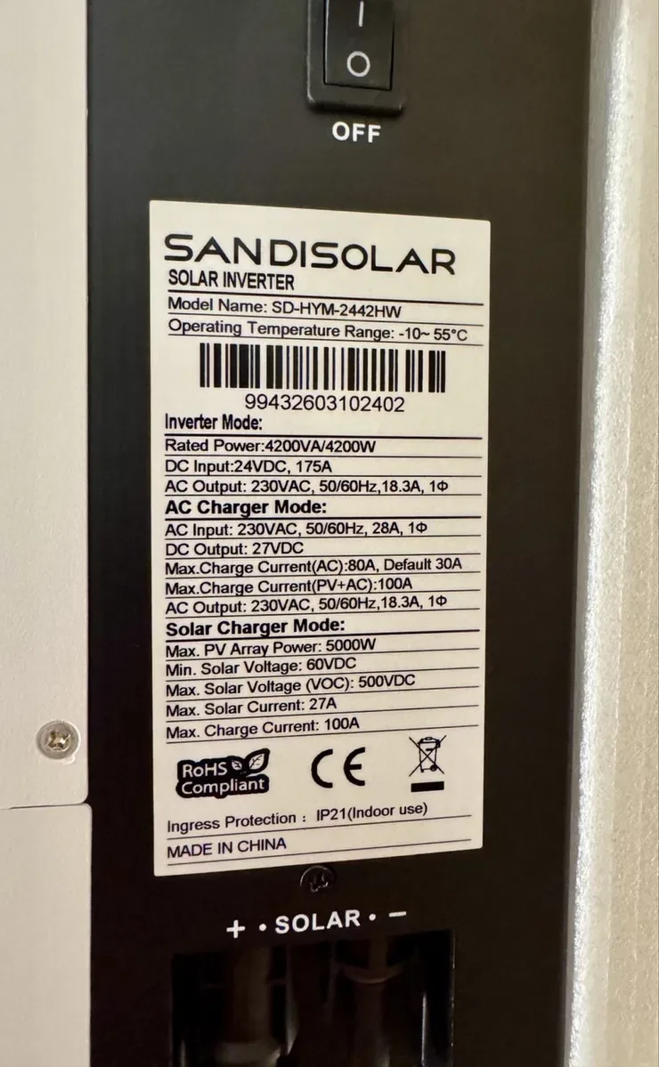 Гібридний сонячний інвертор Sandisolar 4.2kW 24V Чиста Синусоїда — фото 6