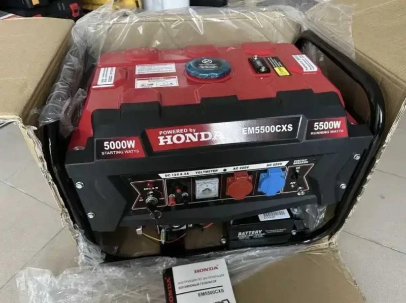 Гибридный генератор газ бензин HONDA EM5500 5-5.5 кВт с электростартером бензо газовый генератор хонда — фото 5