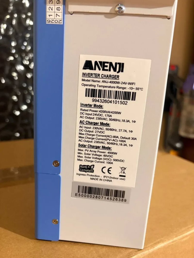 Гибридный солнечный инвертор ANENJI 4.2квт 24V 4200VA/4200V Wifi — фото 3