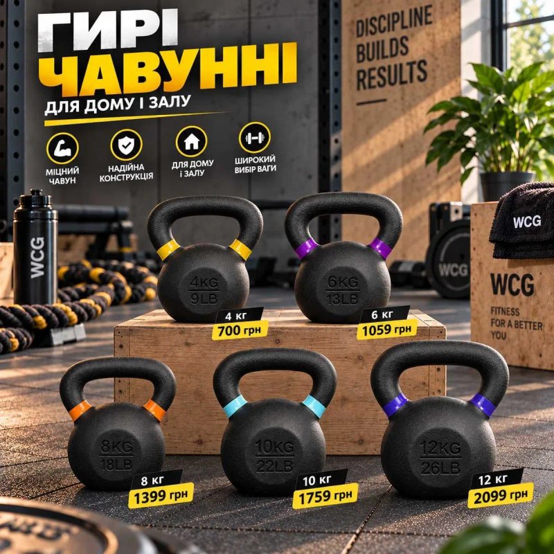 Гиря чавунна 16 кг пудова для фітнесу та тренувань | гирі чавунні для дому залу спорту | Гири чугунные 4 / 6 / 8 / 10 / 12 / 16 / 20 / 24 / 32 / 36 кг — фото 2