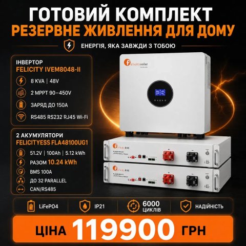 Готовий комплект резервного живлення Felicity для будинку квартири офісу магазину та іншого обєкта