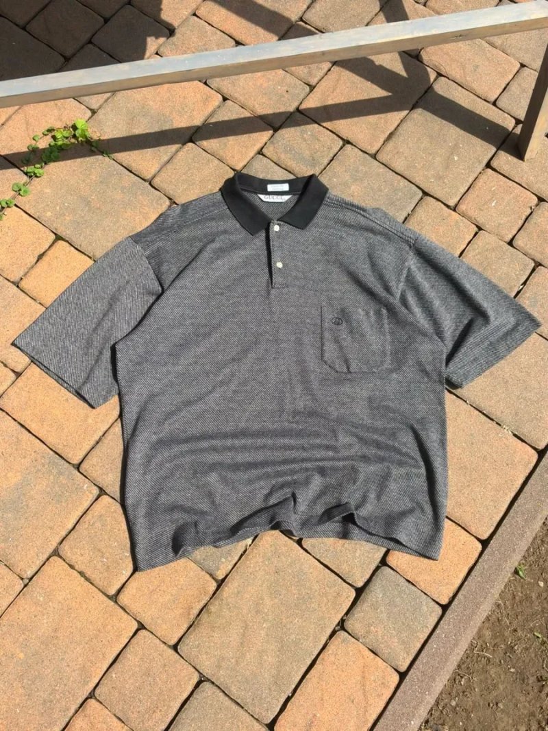 Gucci grey coton polo vintage