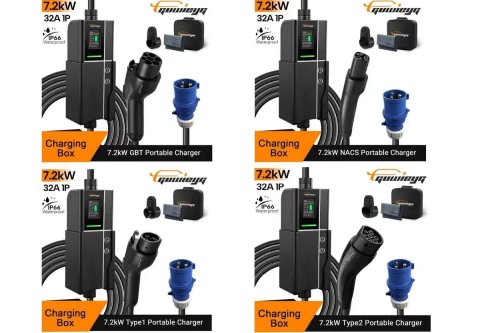 GUWIEYG Зарядное устройство 7.2kW 32А + WIFI (Type 1 / Type 2 / Tesla / GBT)