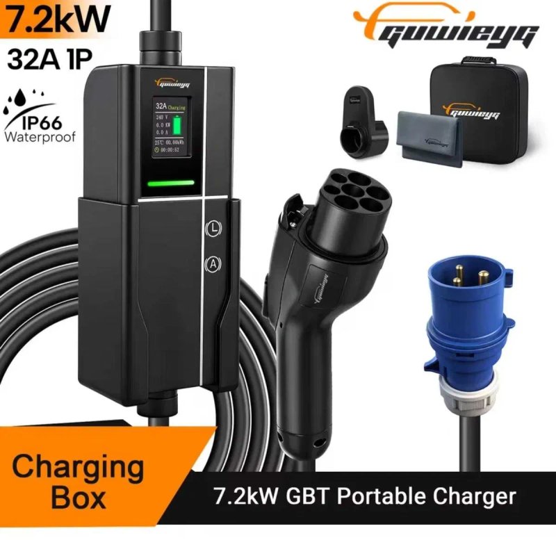 GUWIEYG Зарядное устройство 7.2kW 32А + WIFI (Type 1 / Type 2 / Tesla / GBT) — фото 3
